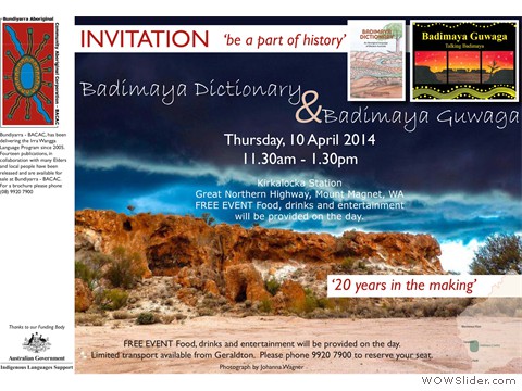 Invitation Badimaya Book Launch